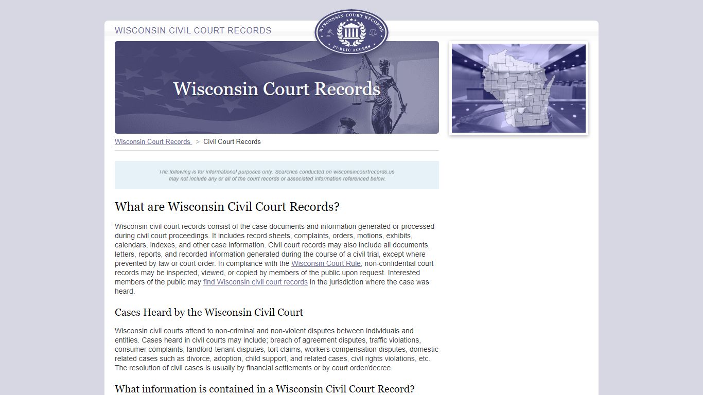 Wisconsin Civil Court Records | WisconsinCourtRecords.us